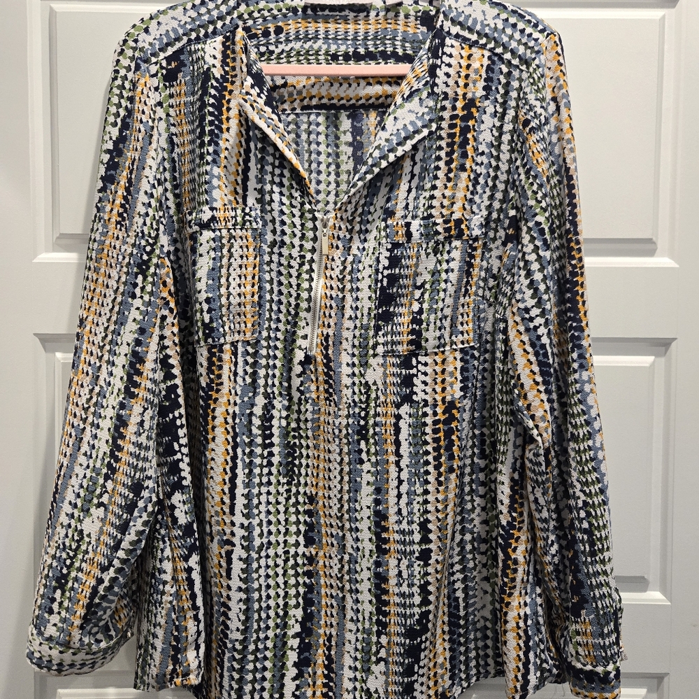 Valerie Steven's Plus size, 1X, multi colored top